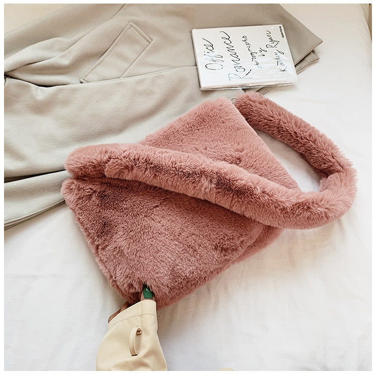 Sac Bandoulière Fourrure Rose