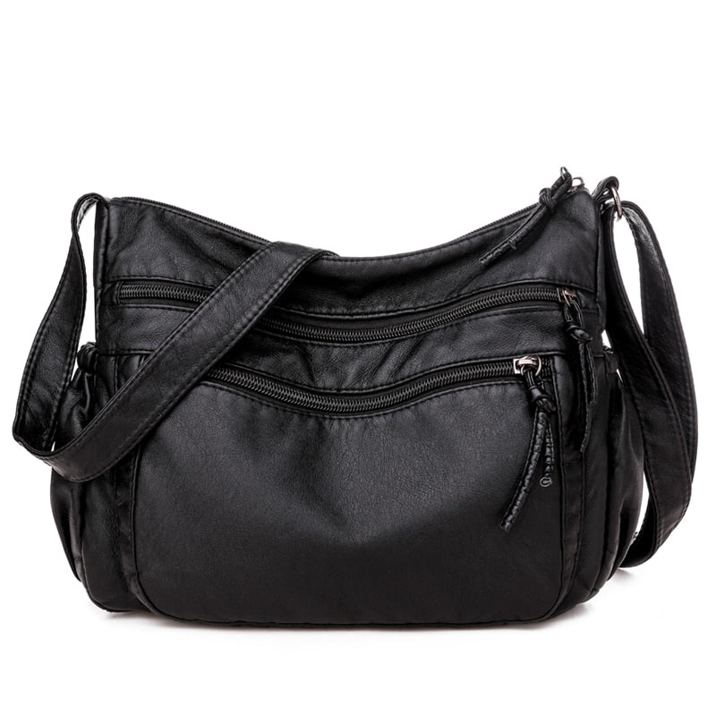 Sac Cuir Souple Bandoulière Femme Noir