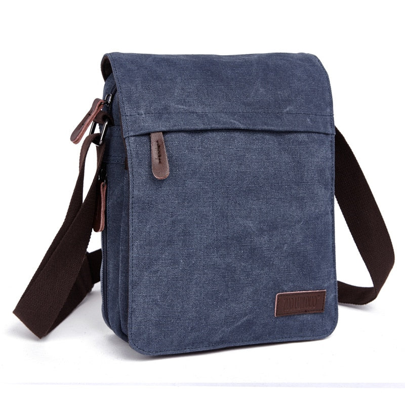 Sacoche Bandoulière Homme Tissu Bleu