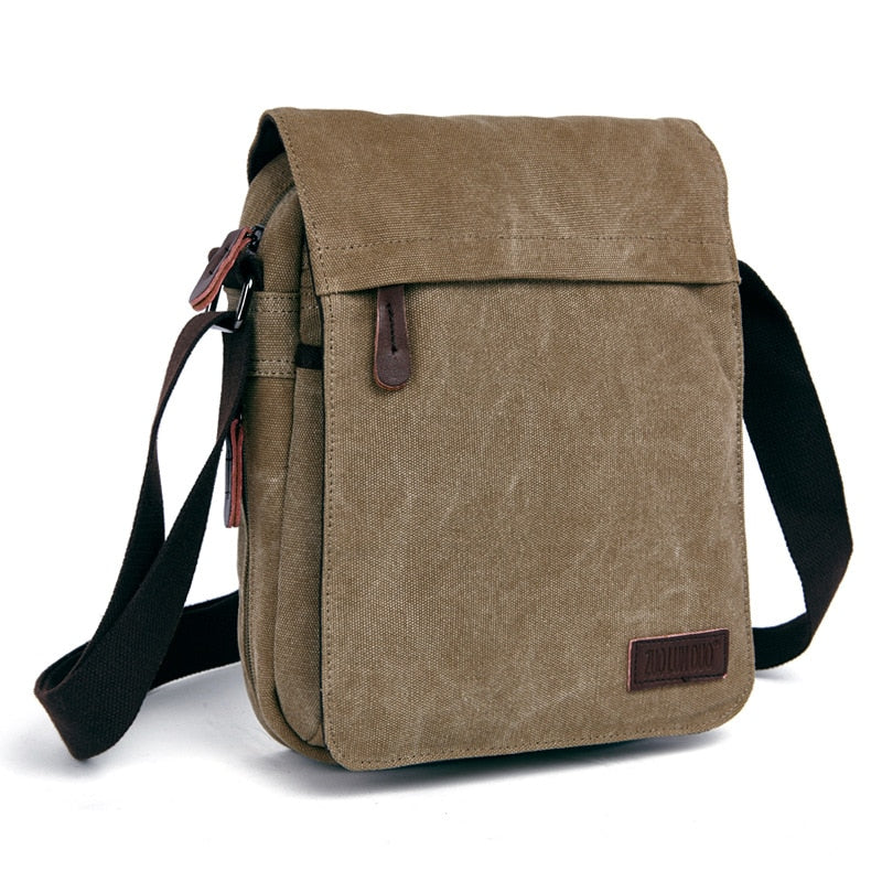 Sacoche Bandoulière Homme Tissu Kaki