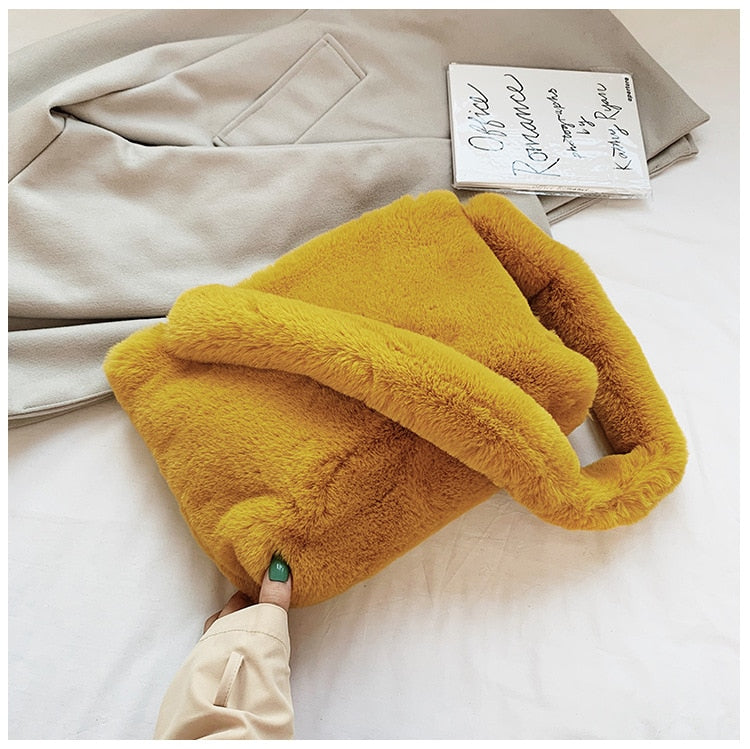 Sac Bandoulière Fourrure Jaune