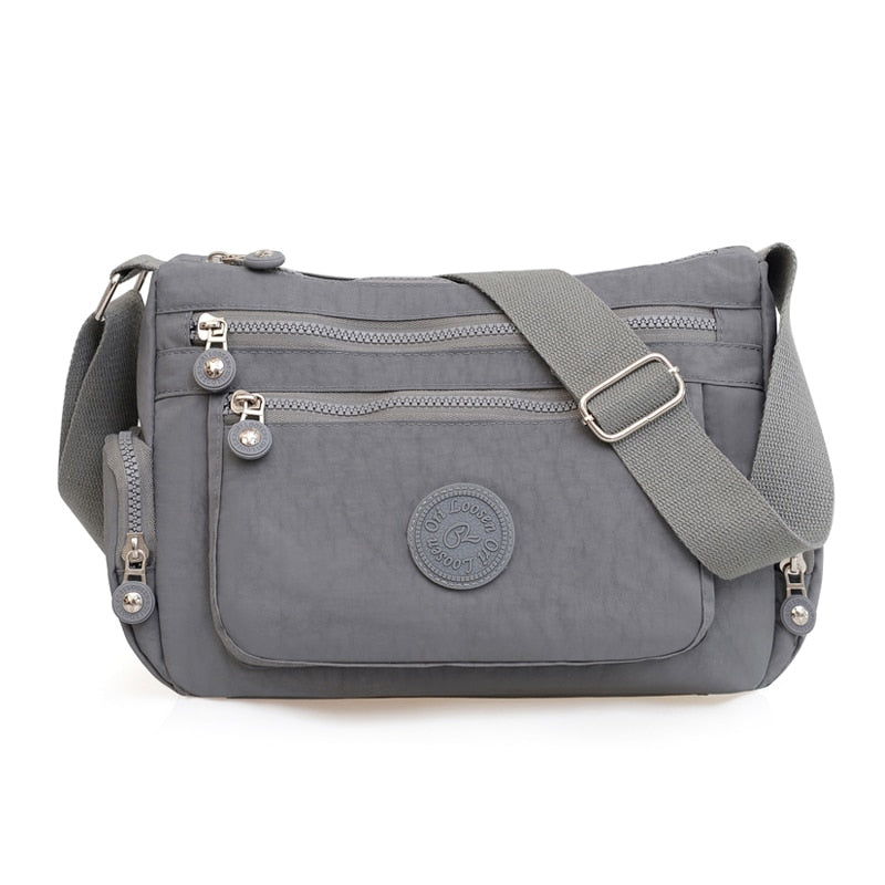 Sac Bandoulière Femme Nylon Imperméable Gris