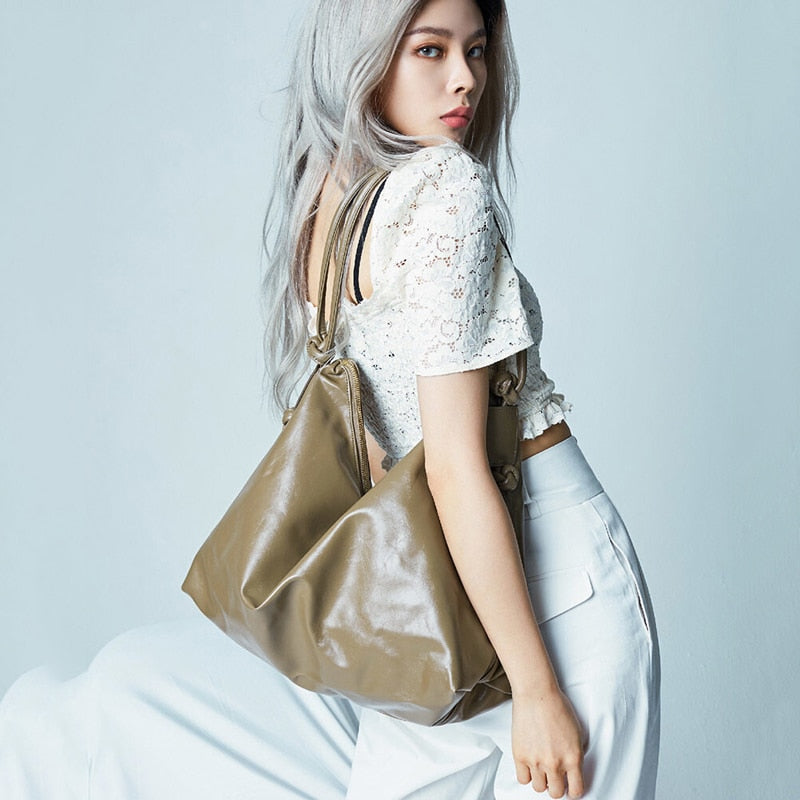 Gros Sac Bandoulière Femme Kaki 30x50