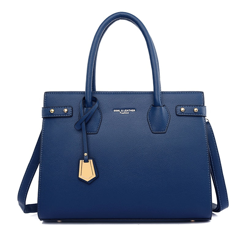 Grand Sac Bandoulière Plusieurs Compartiments Bleu
