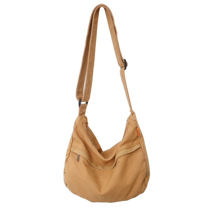 Sac Besace Toile Kaki Femme Marron (30cm<Max Length<50cm)