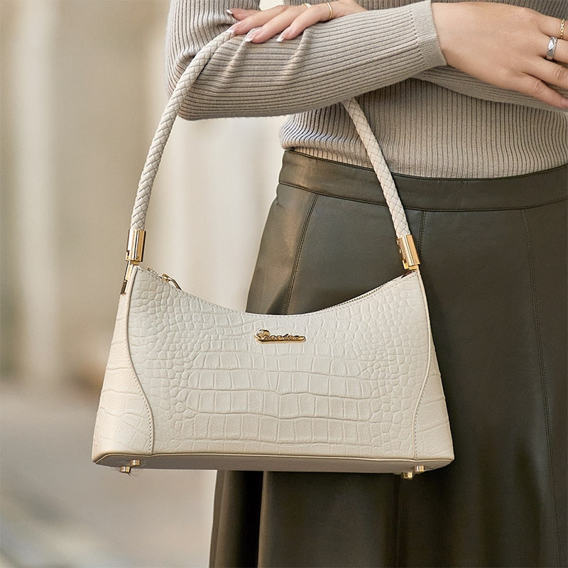 Sac à Main Baguette Blanc croco