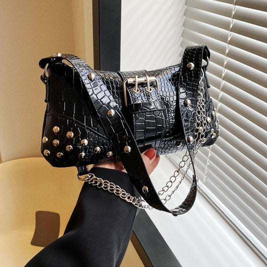 Sac Bandoulière Clouté Noir