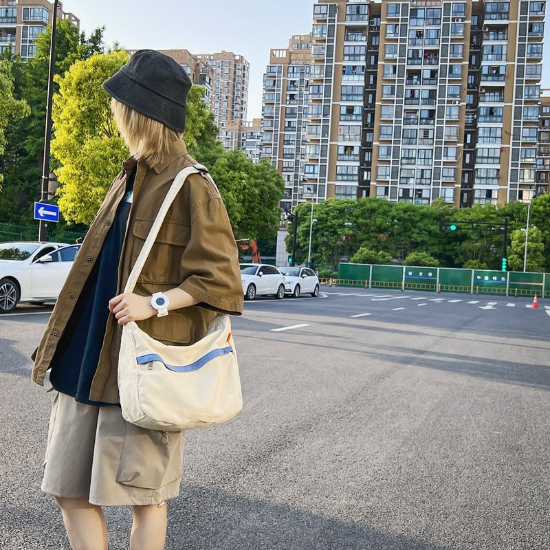 Sac Besace Toile Kaki Femme