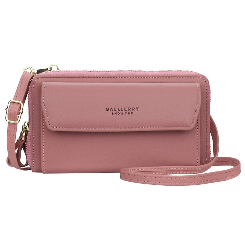 Pochette Téléphone Bandoulière Femme Rose foncé  