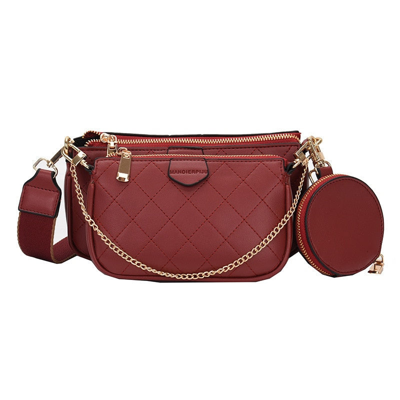 Sac Baguette Matelassé Rouge  