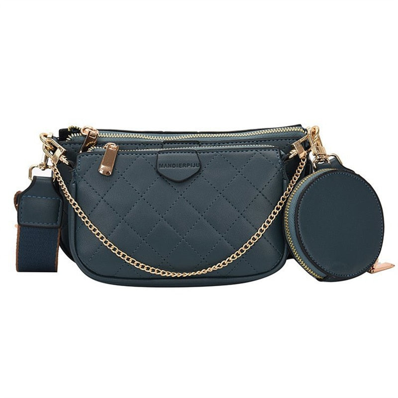 Sac Baguette Matelassé Bleu  