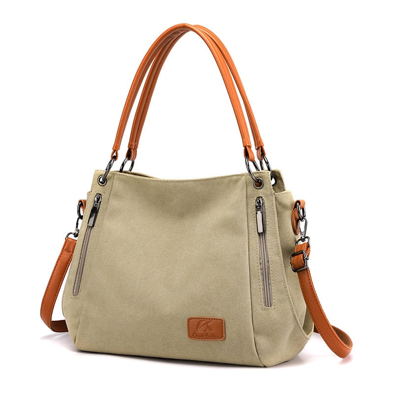 Sac Fourre Tout Bandoulière Kaki  