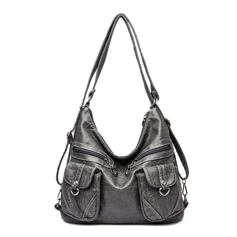 Grand Sac Besace Femme Gris  