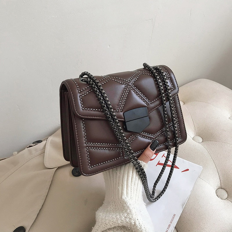 Sac Noir Bandoulière Chaine Café  