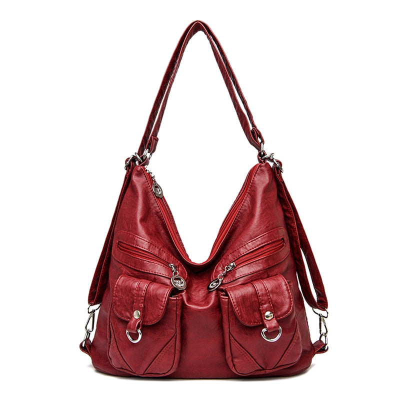 Grand Sac Besace Femme Bordeaux  