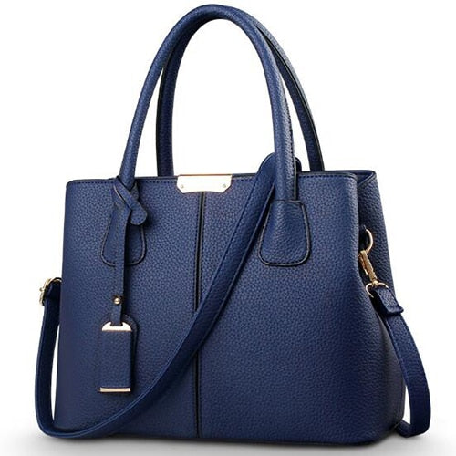 Grand Sac à Main Bandoulière Bleu Marine  