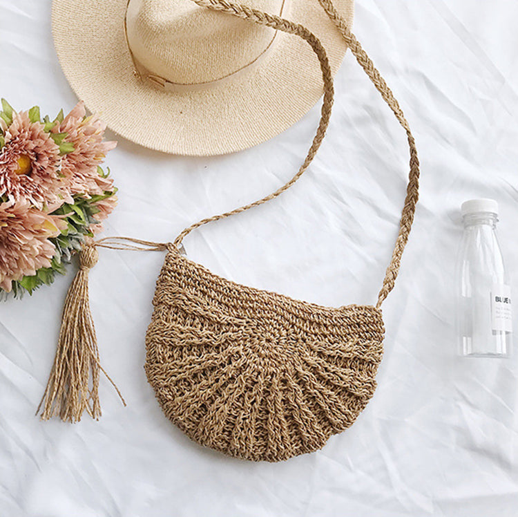 Sac Bandoulière Macramé Marron  