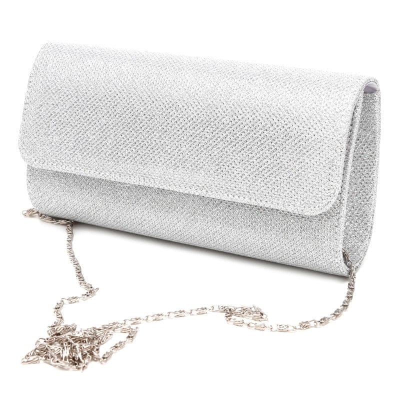 Le Sac Bandoulière à Paillettes Argenté  