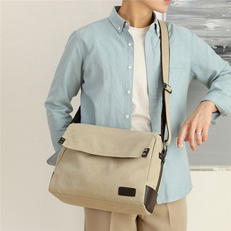 Sacoche Bandoulière Homme Beige   