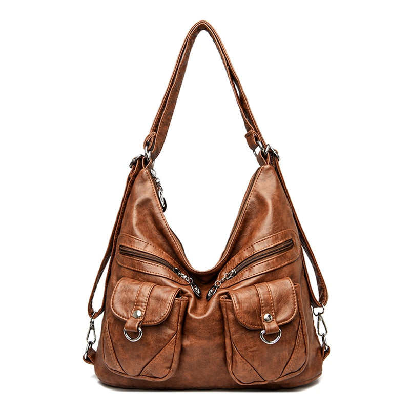 Grand Sac Besace Femme Camel  