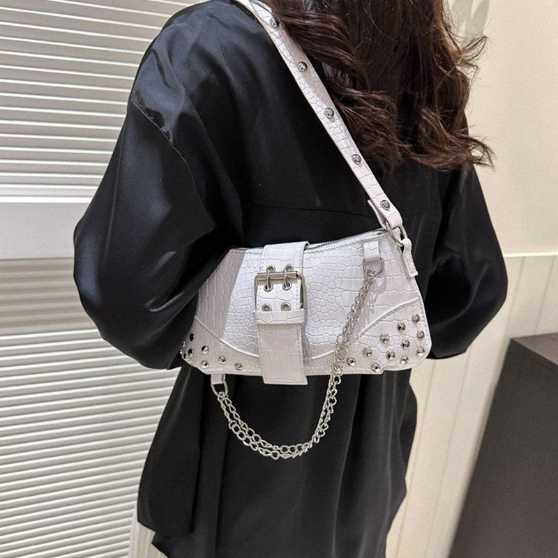 Sac Bandoulière Clouté Blanc  