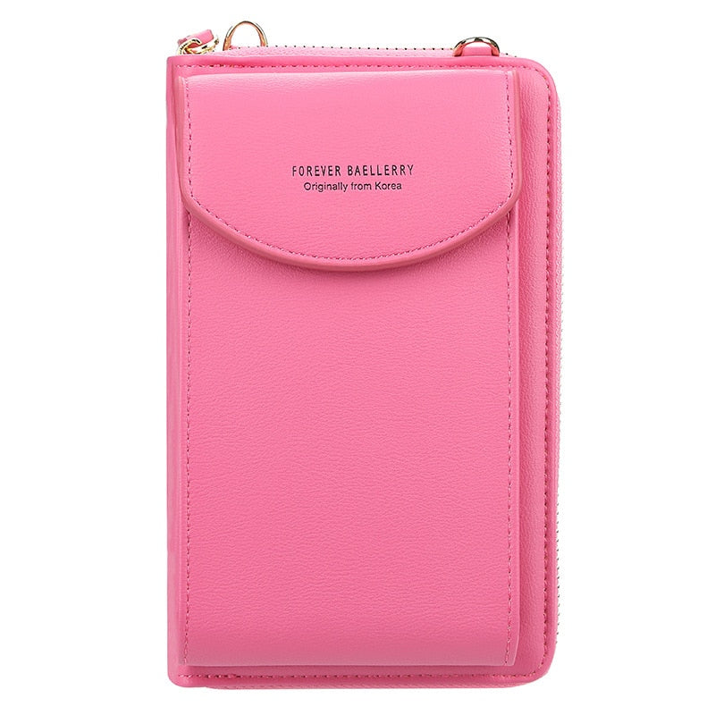 Sac Pochette Bandoulière Cuir Femme Rose bonbon  