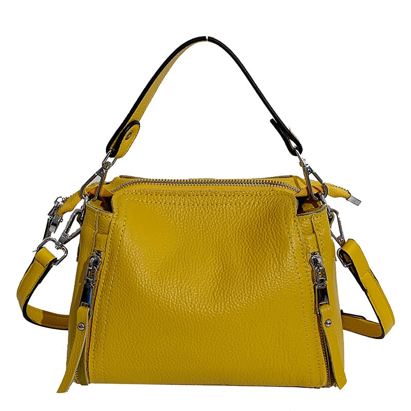 Sac Besace Femme Cuir Souple Jaune  