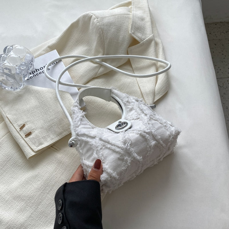 La Bandoulière en Tissu pour Femme Blanc  