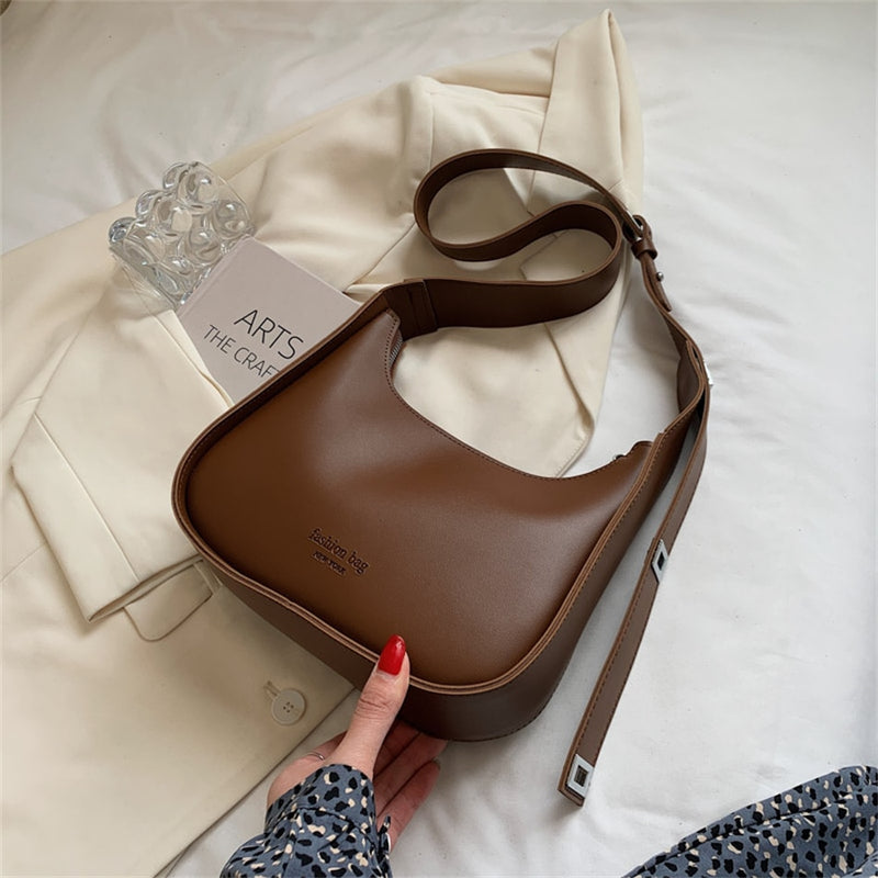 Sac Baguette Bandouliere Marron 25cmx7cmx21cm 