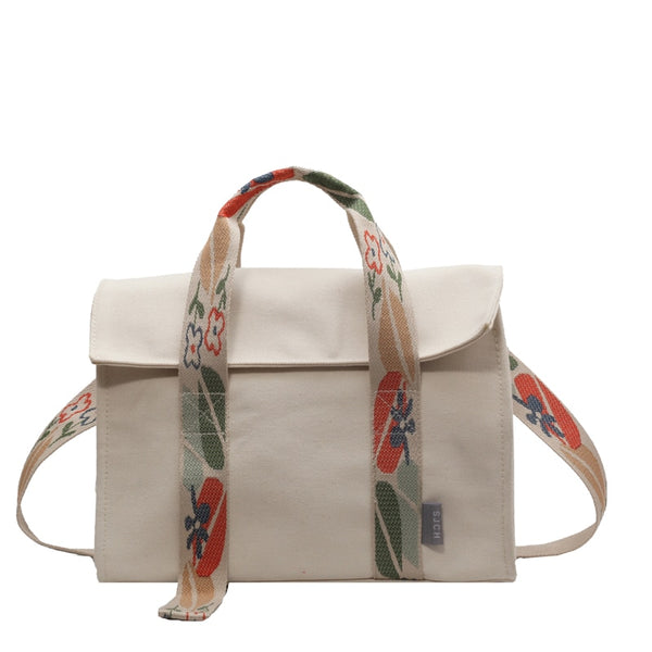 Sac Besace Toile Femme Beige coloré 31x24x16cm China