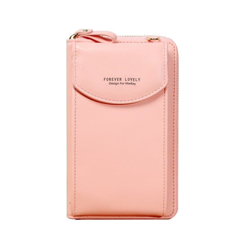 Sac Pochette Bandoulière Cuir Femme Rose  