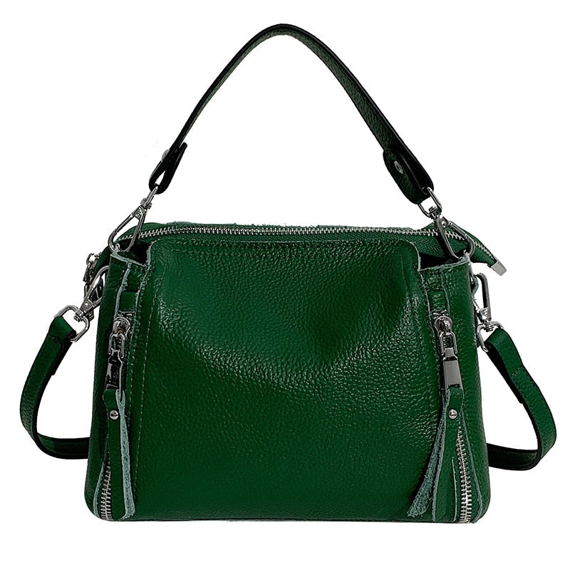 Sac Besace Femme Cuir Souple Vert  