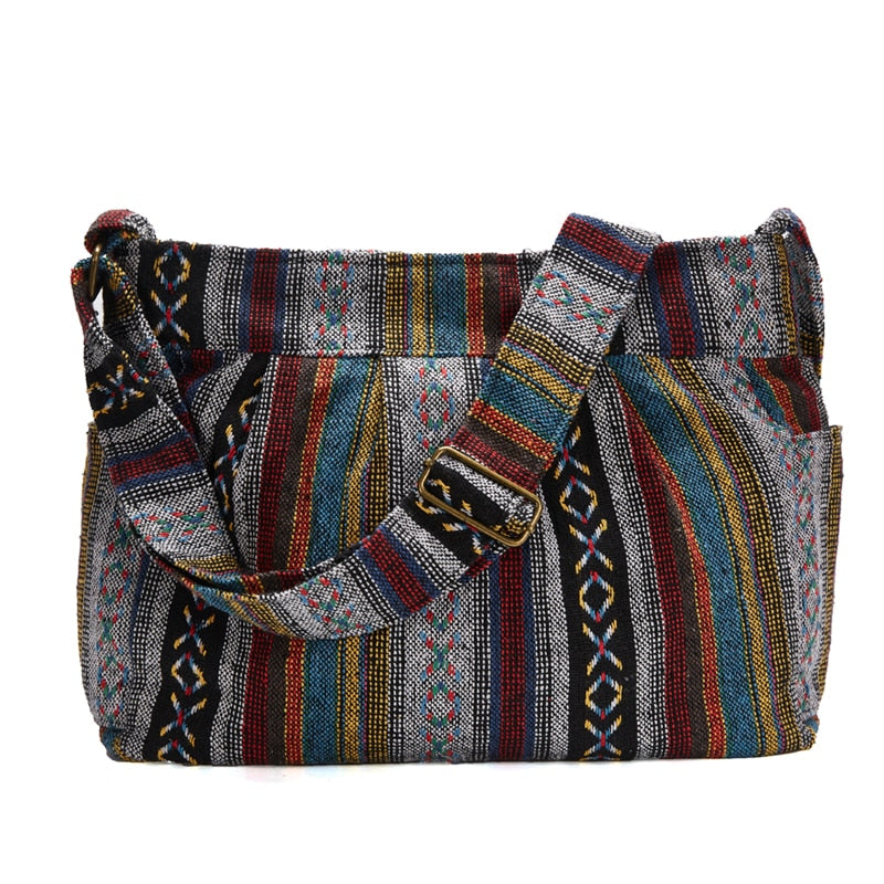 Petit Sac en Tissu Bandoulière Gris  