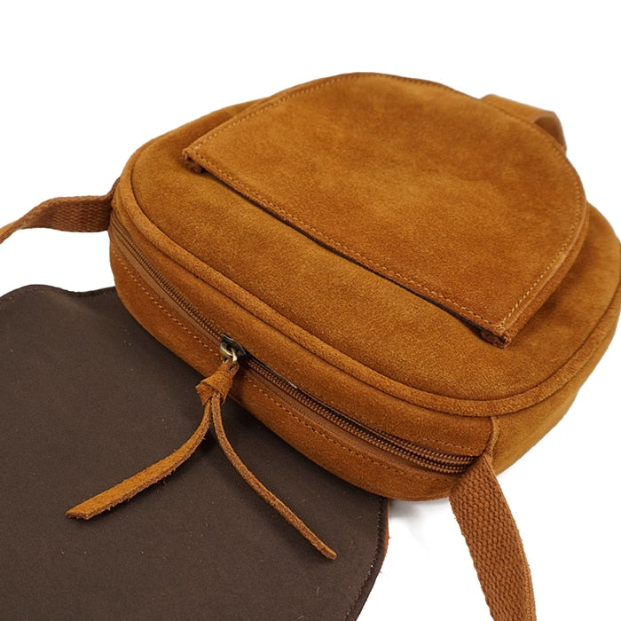 Sac Bandoulière Daim Camel   