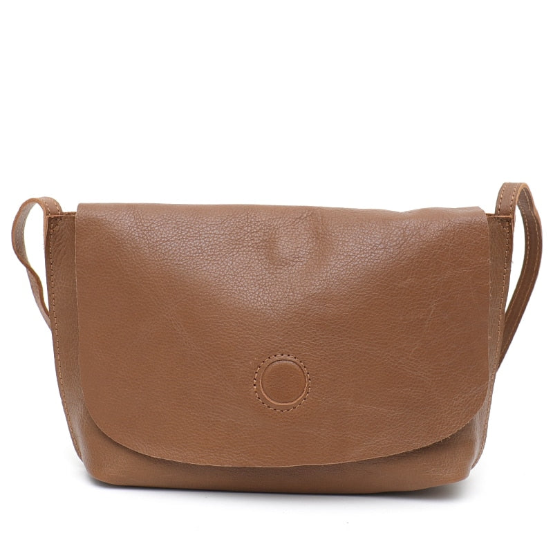 Genuine Leather Sac Bandoulière Marron  
