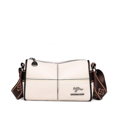 Sac Baguette Cuir Noir Beige  