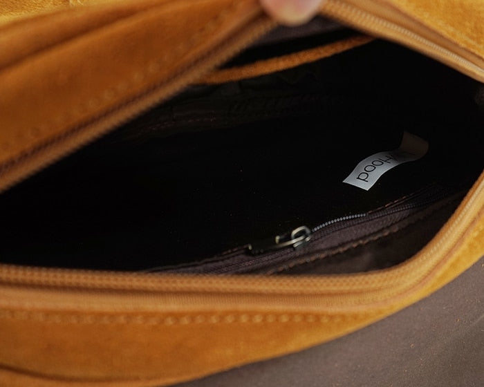 Sac Bandoulière Daim Camel   
