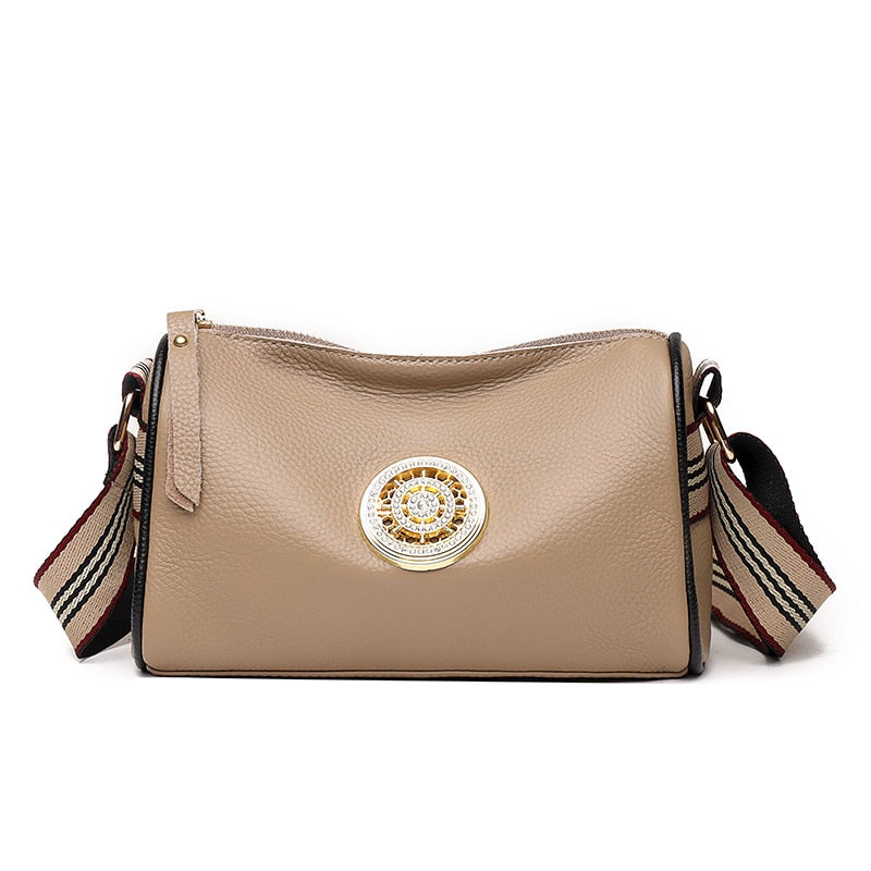 Le Petit Sac à Bandoulière en Cuir Kaki  