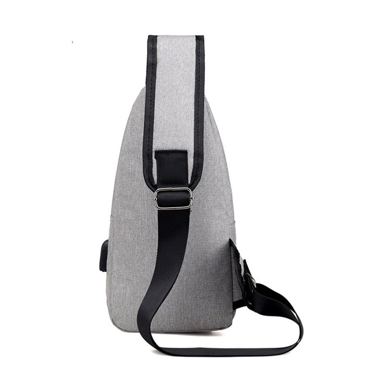 Sac Poitrine FANDARE Homme Avec USB - Sac Bandoulière Sport Voyage Cyclisme Moto, Noir, Léger Et Pratique