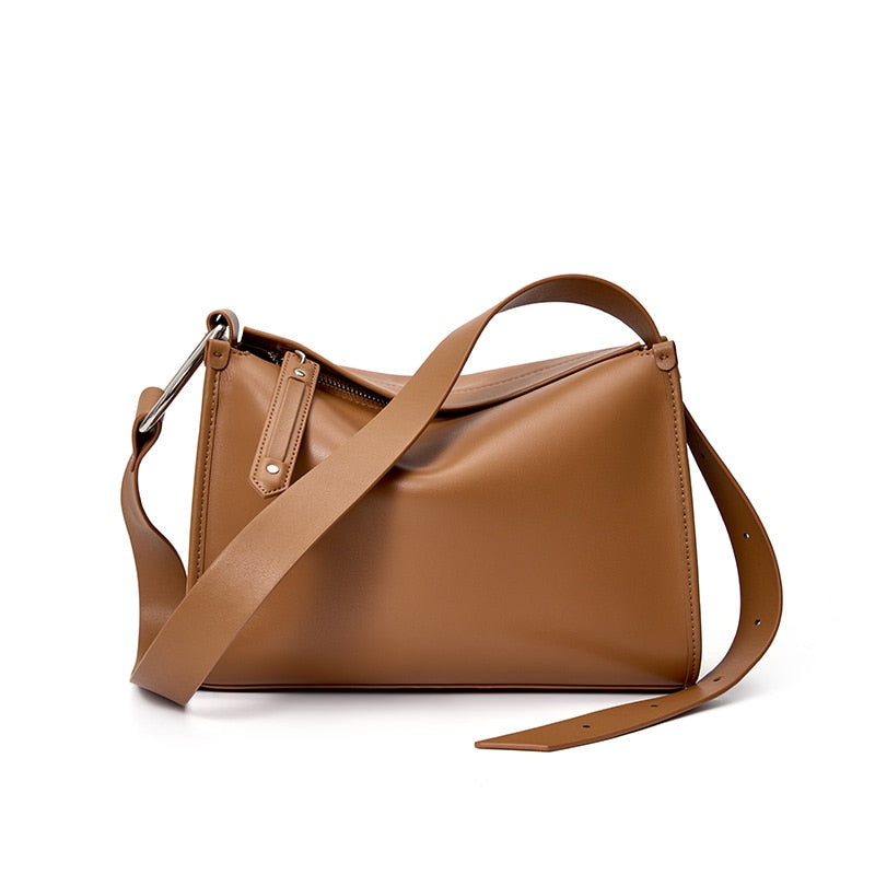 Sac Baguette Cuir Marron 27cm 