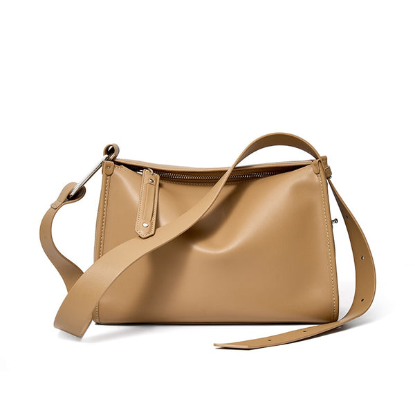 Sac Baguette Cuir Kaki 27cm 