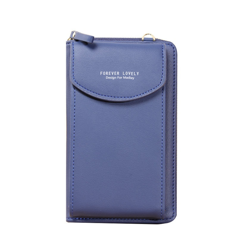 Sac Pochette Bandoulière Cuir Femme Bleu foncé  
