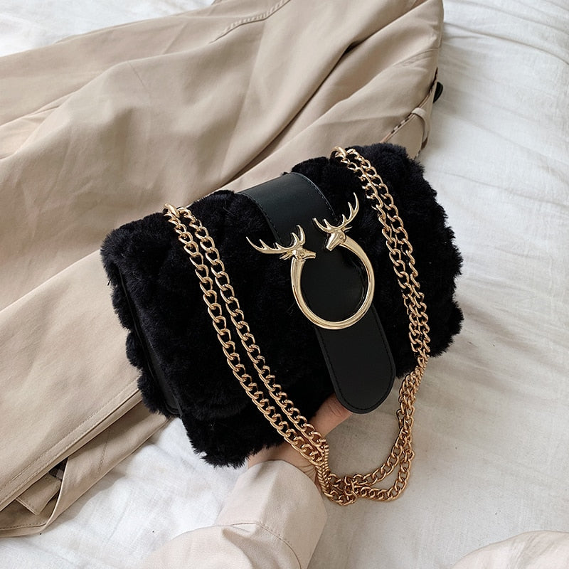 Le Sac à Bandoulière Moumoute Noir  