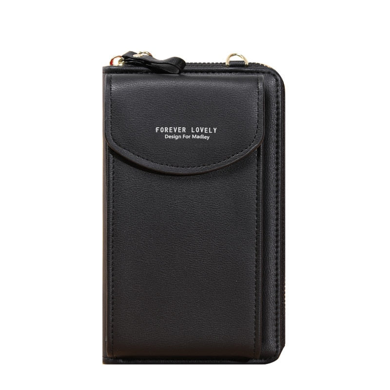 Sac Pochette Bandoulière Cuir Femme Noir  