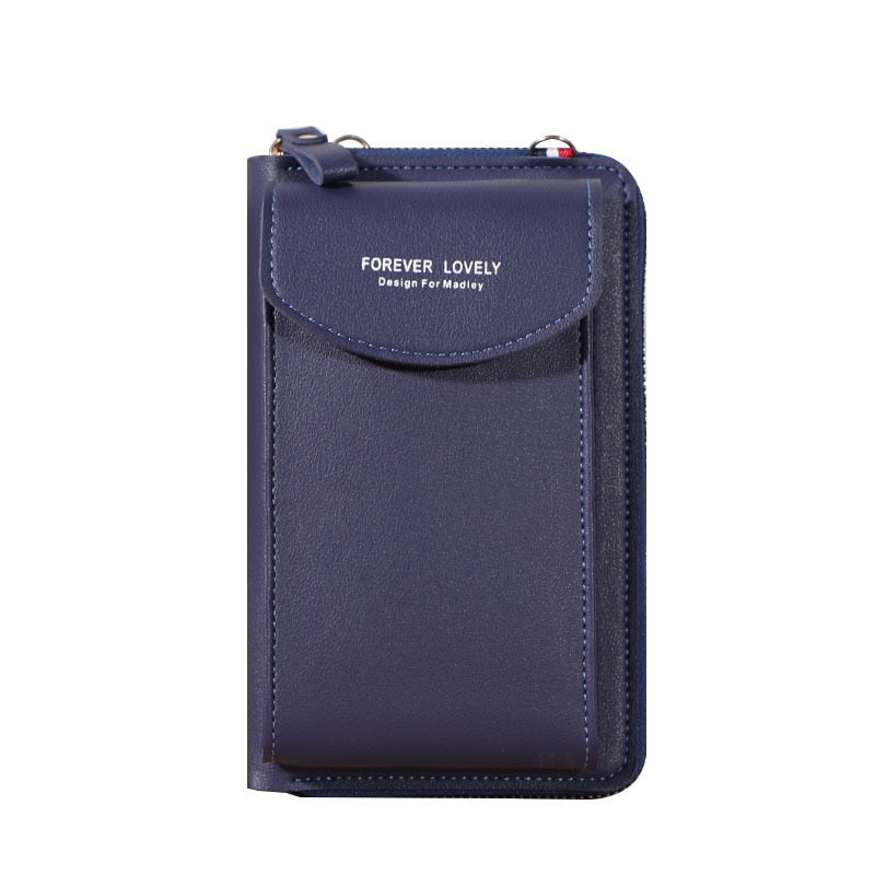 Pochette Portefeuille Bandoulière Femme Bleu marine  