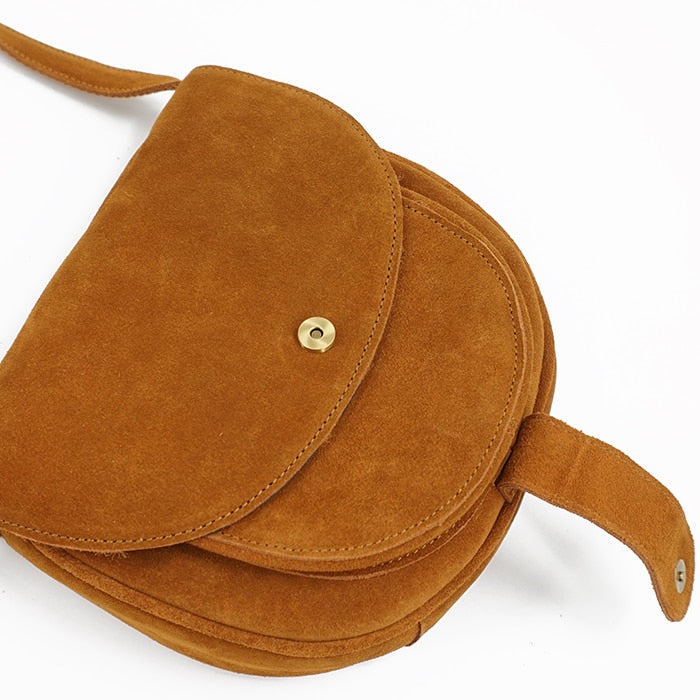 Sac Bandoulière Daim Camel   