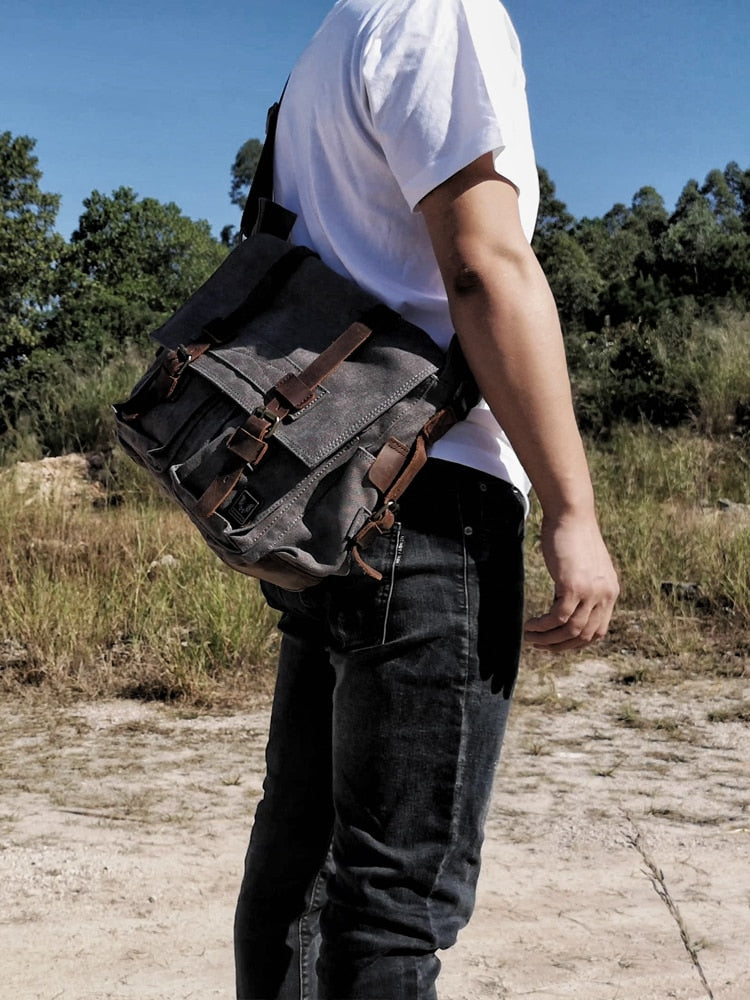 Sacoche Bandoulière Homme Toile   