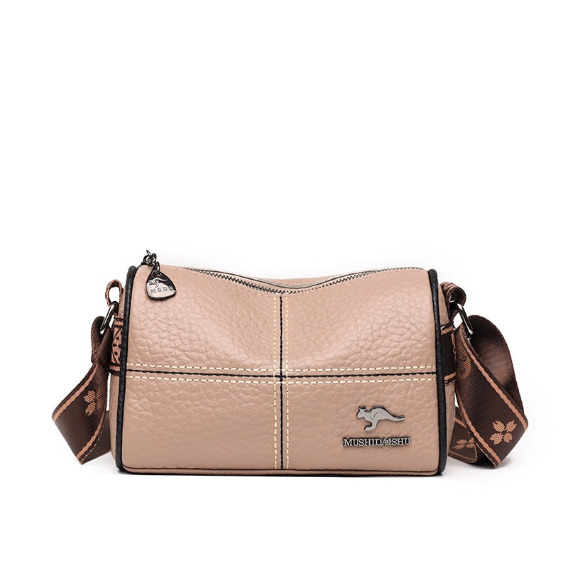 Sac Baguette Cuir Noir Kaki  