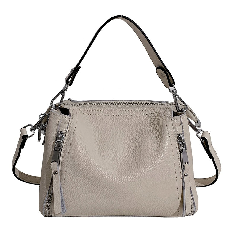 Sac Besace Femme Cuir Souple Beige  