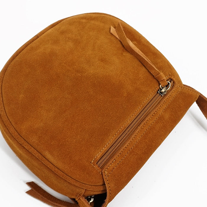 Sac Bandoulière Daim Camel   